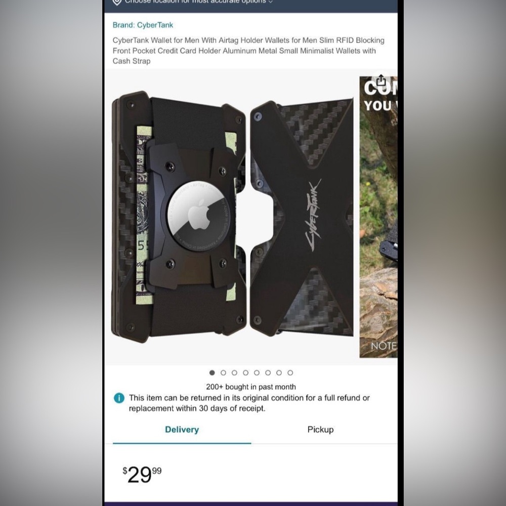 $29.99 CyberTank Wallet With Airtag Holder Wallets